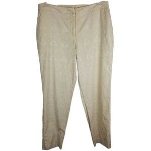 Cato Womens Size 12 Beige Textured Print Flat‎ Front Pegged Dress Pants